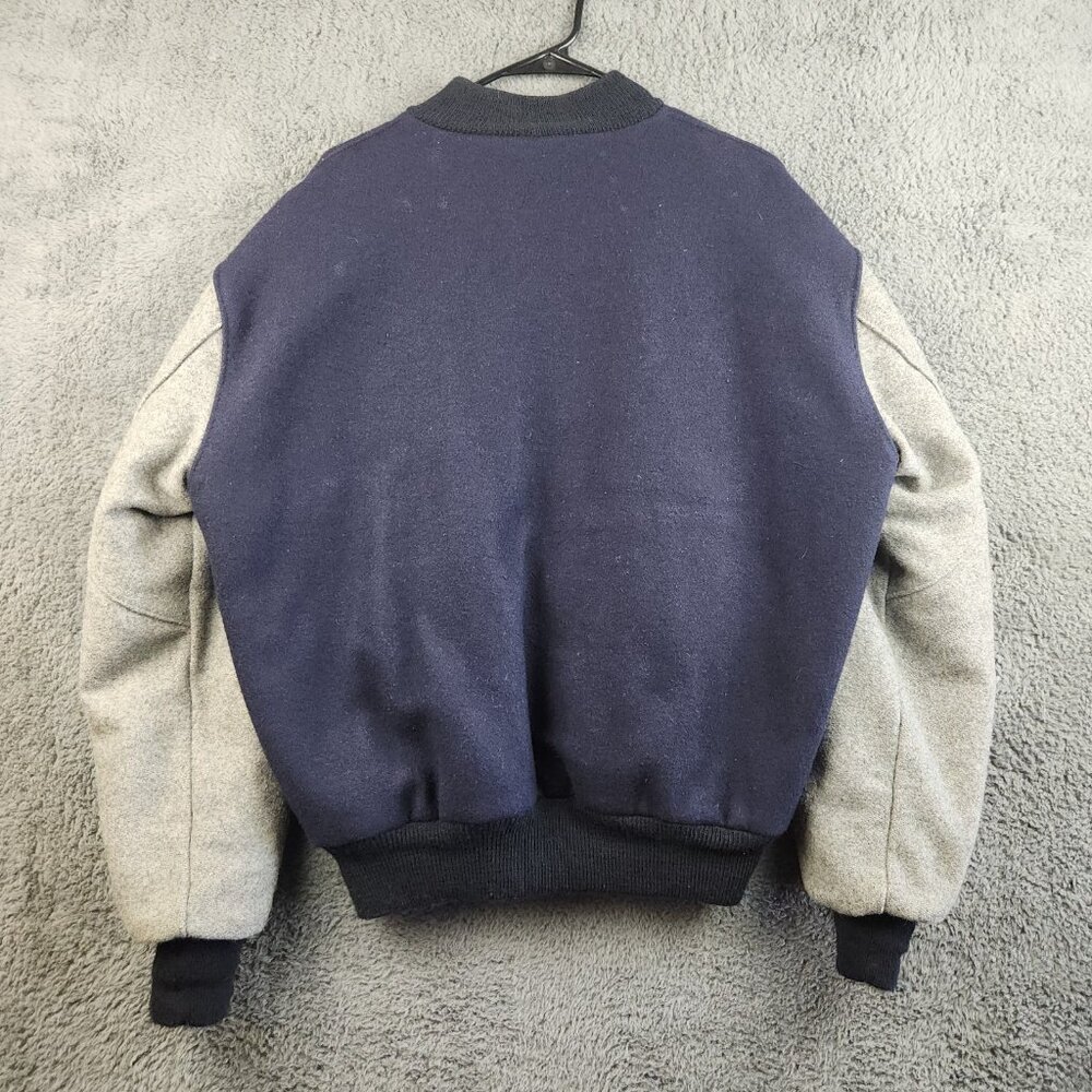 Vintage Bomber Varsity Jacket Men's Large Two Toned Wool 90's Quilted Gorpcore - Picture 2 of 14